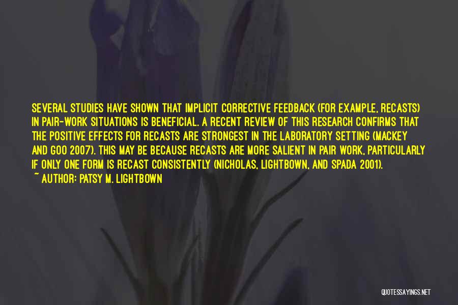 Corrective Feedback Quotes By Patsy M. Lightbown