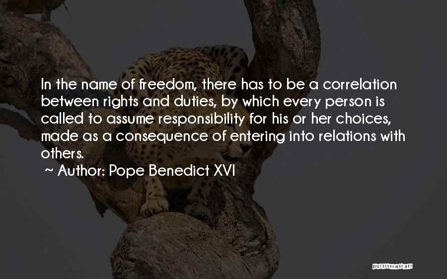 Correlation Quotes By Pope Benedict XVI