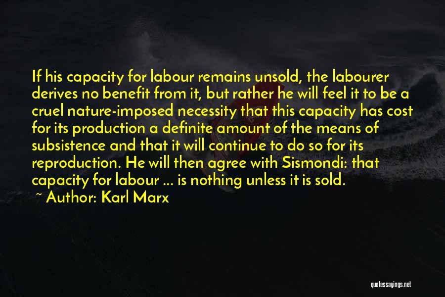 Cost Benefit Quotes By Karl Marx