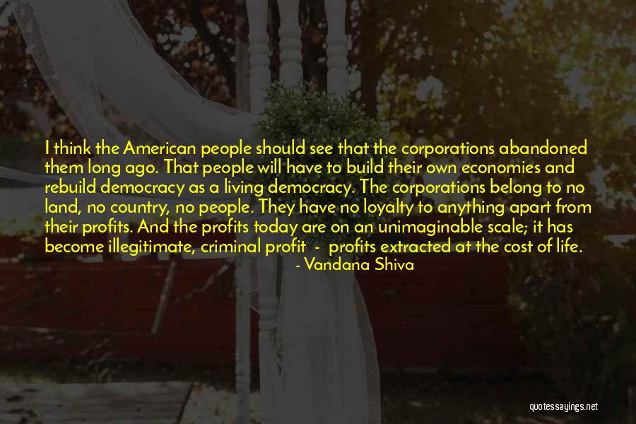 Cost Of Living Quotes By Vandana Shiva