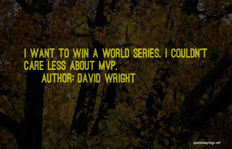 Couldn Care Less Quotes By David Wright