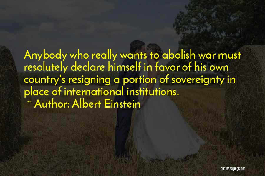Country Sovereignty Quotes By Albert Einstein