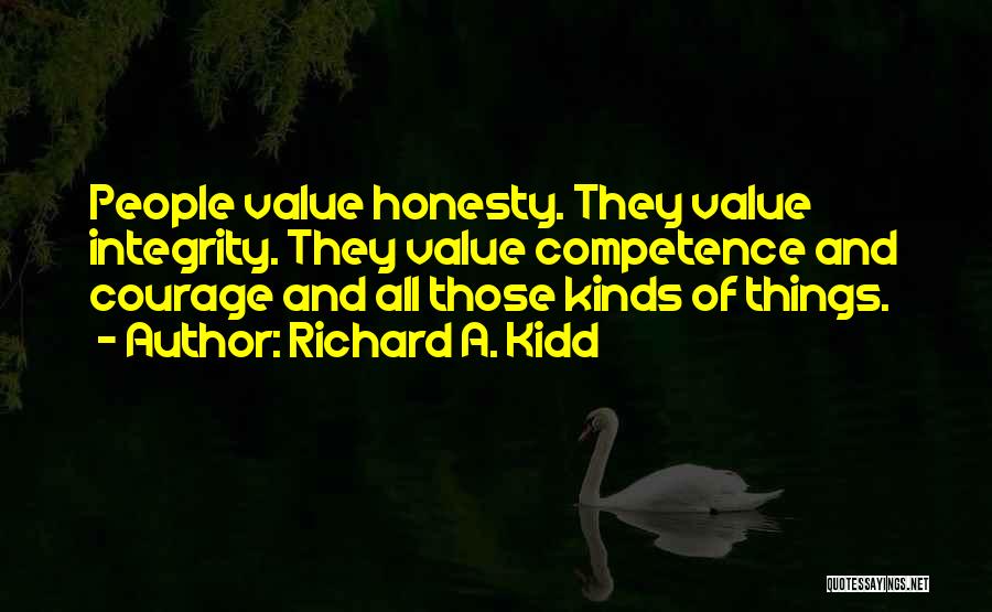 Courage And Integrity Quotes By Richard A. Kidd