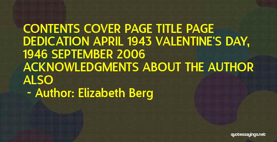Cover Page Quotes By Elizabeth Berg
