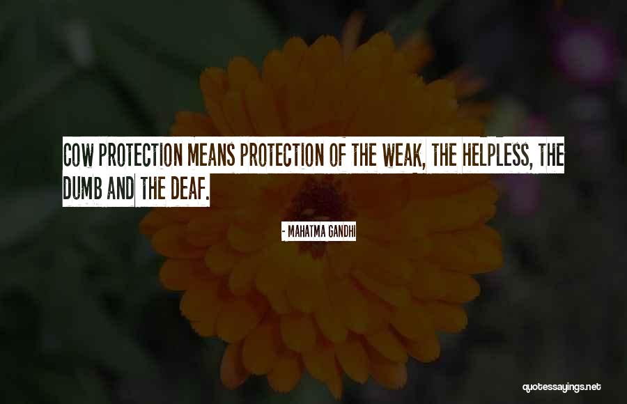 Cow Protection Quotes By Mahatma Gandhi