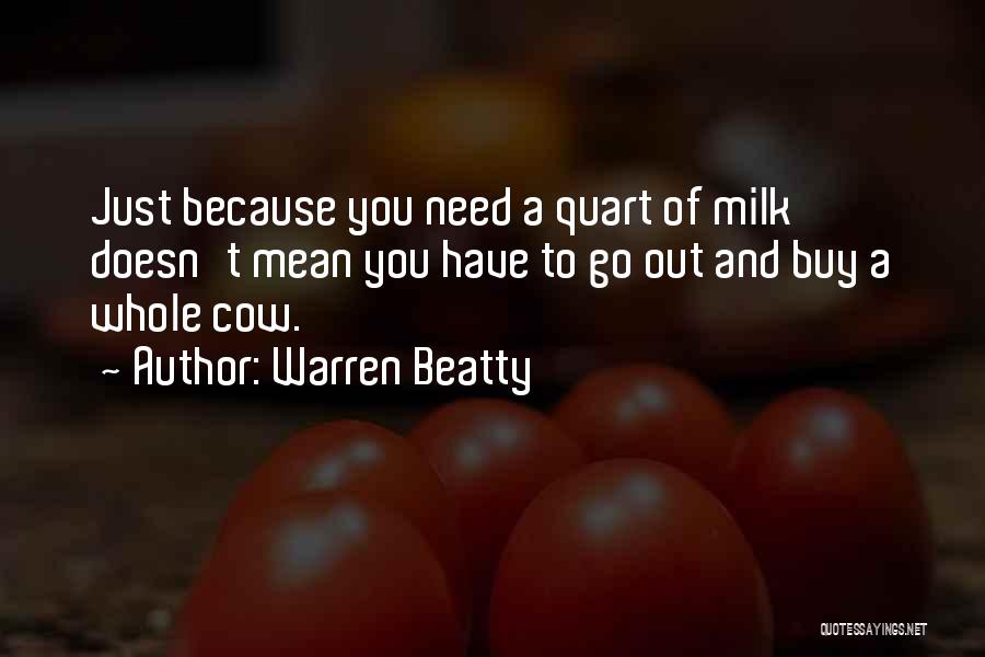 Cows And Milk Quotes By Warren Beatty