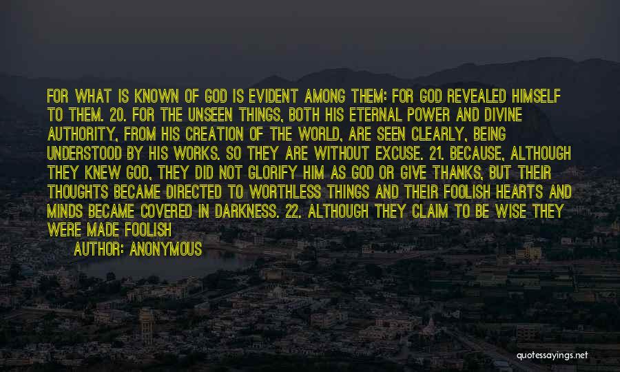 Creation And God Quotes By Anonymous