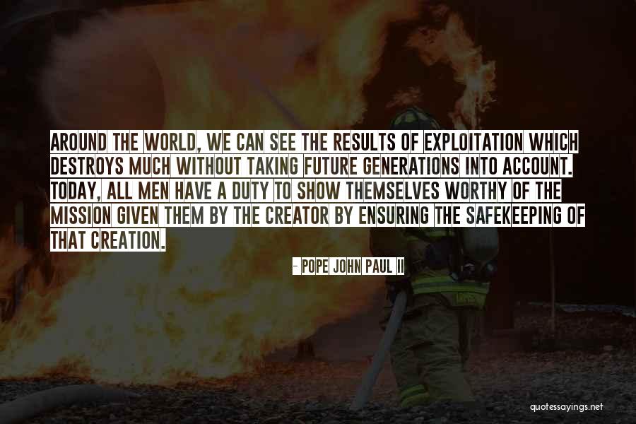 Creation Today Quotes By Pope John Paul II Creation Today Quotes By Pope John Paul II