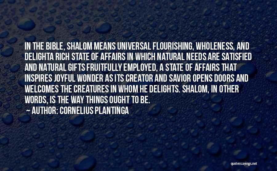 Creator Bible Quotes By Cornelius Plantinga