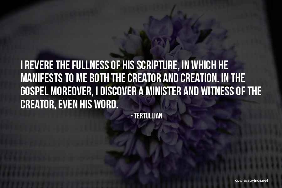 Creator Bible Quotes By Tertullian