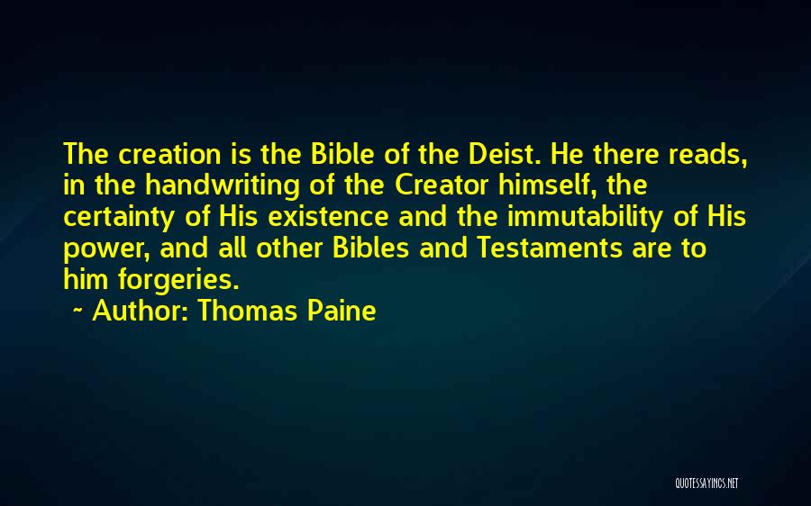 Creator Bible Quotes By Thomas Paine