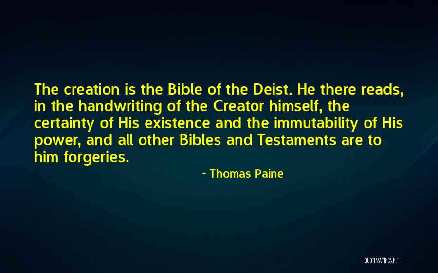 Creator Bible Quotes By Thomas Paine