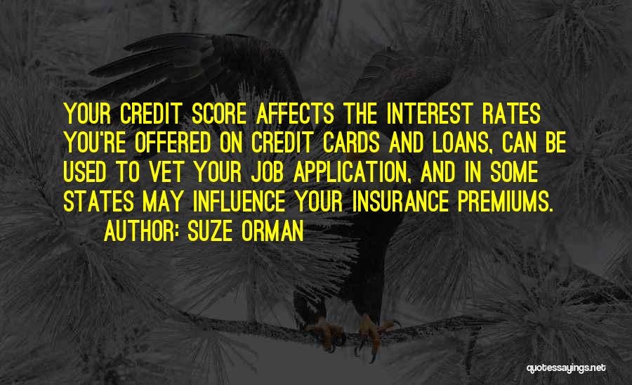 Credit Score Insurance Quotes By Suze Orman