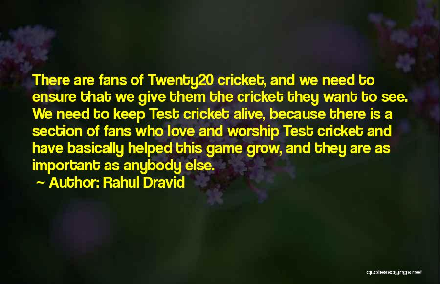 Cricket Game Quotes By Rahul Dravid