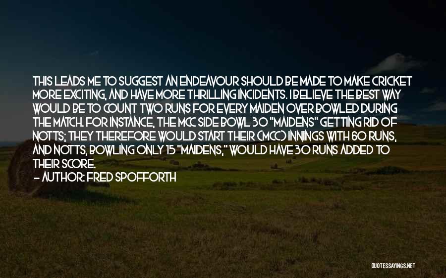 Cricket Match Quotes By Fred Spofforth