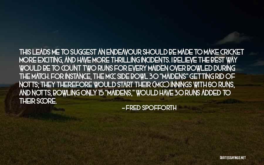 Cricket Match Quotes By Fred Spofforth