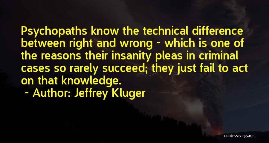 Criminal Insanity Quotes By Jeffrey Kluger