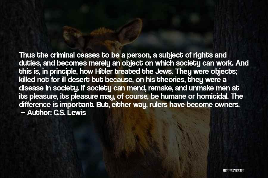 Criminal Rights Quotes By C.S. Lewis