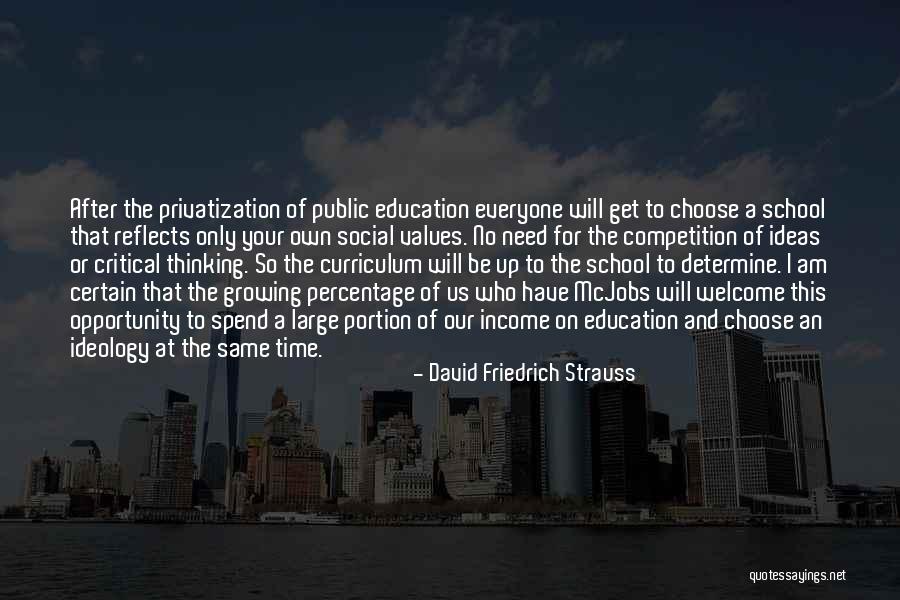 Critical Thinking And Education Quotes By David Friedrich Strauss