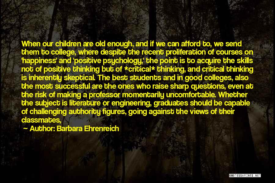 Critical Thinking Quotes By Barbara Ehrenreich