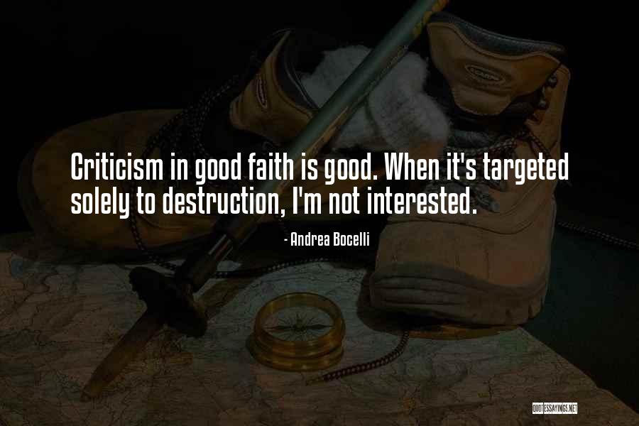 Criticism Is Good Quotes By Andrea Bocelli Criticism Is Good Quotes By Andrea Bocelli