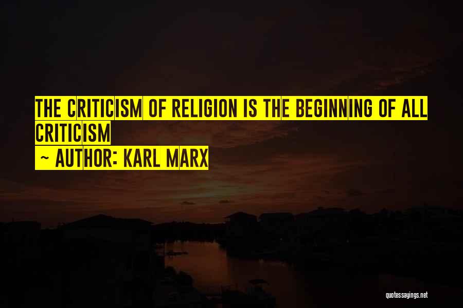 Criticism Of Religion Quotes By Karl Marx