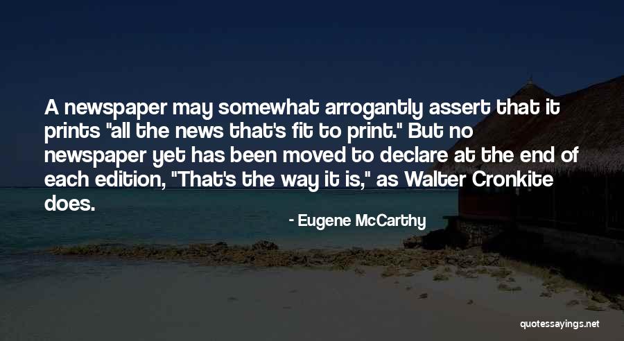 Cronkite News Quotes By Eugene McCarthy Cronkite News Quotes By Eugene McCarthy