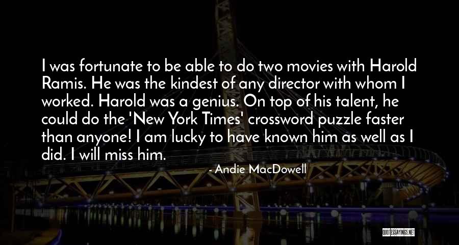 Crossword Quotes By Andie MacDowell