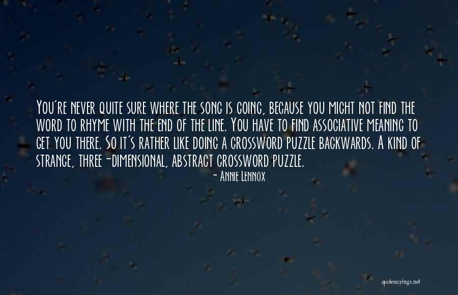 Crossword Quotes By Annie Lennox