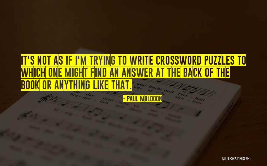 Crossword Quotes By Paul Muldoon