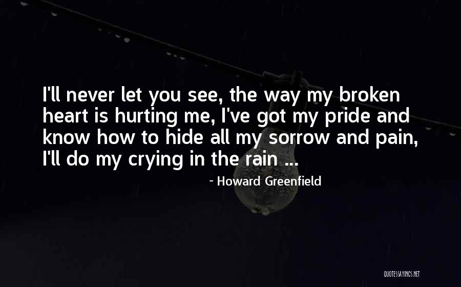 Crying And Pain Quotes By Howard Greenfield Crying And Pain Quotes By Howard Greenfield