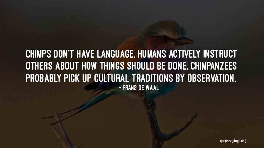 Cultural Traditions Quotes By Frans De Waal