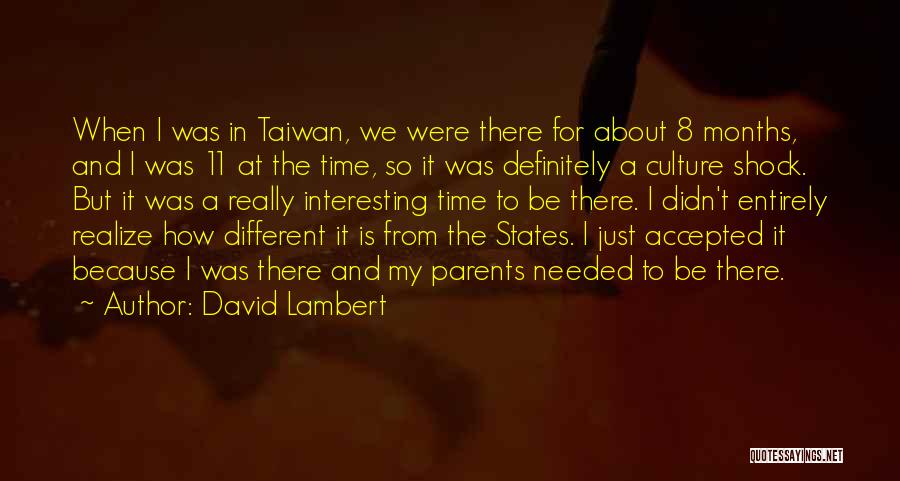 Culture Shock Quotes By David Lambert