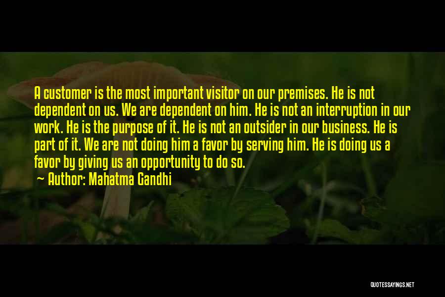 Customer Quotes By Mahatma Gandhi