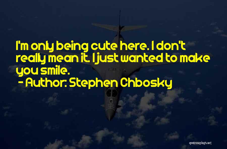 Cute Smile Quotes By Stephen Chbosky
