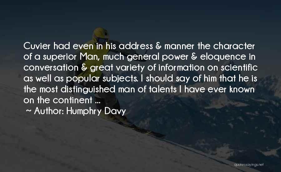 Cuvier Quotes By Humphry Davy