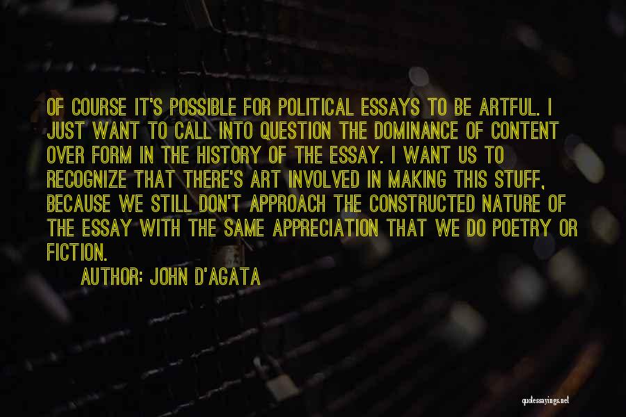 D'agata Quotes By John D'Agata