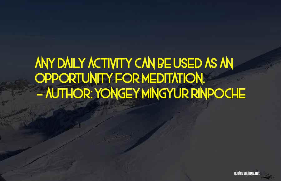 Daily Activities Quotes By Yongey Mingyur Rinpoche