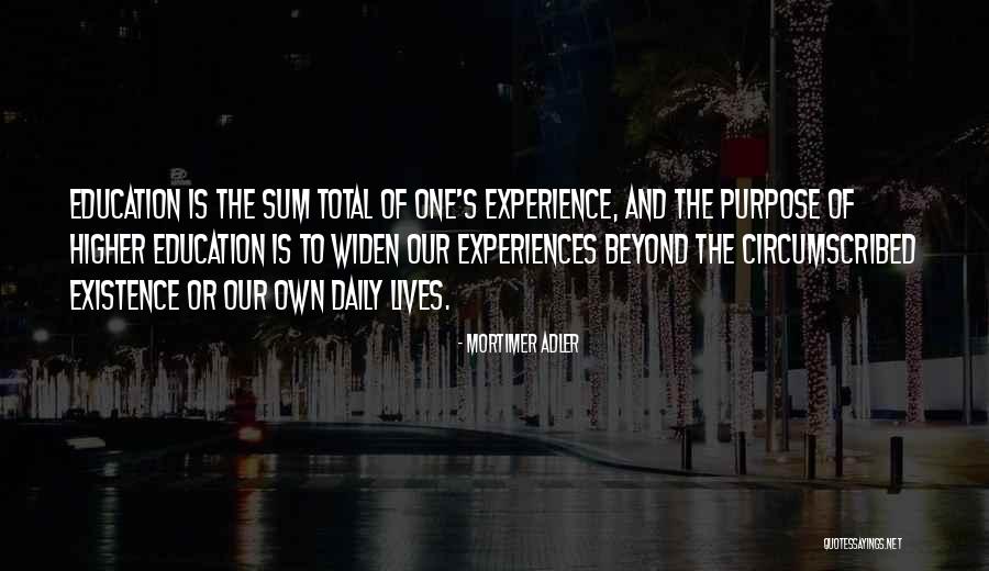 Daily Experience Quotes By Mortimer Adler Daily Experience Quotes By Mortimer Adler