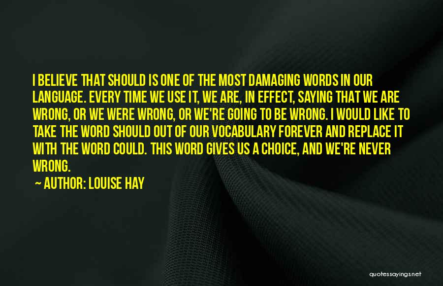 Damaging Words Quotes By Louise Hay