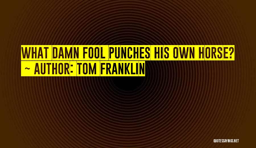 Damn Fool Quotes By Tom Franklin