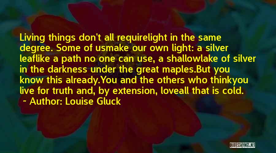 Darkness And Loneliness Quotes By Louise Gluck