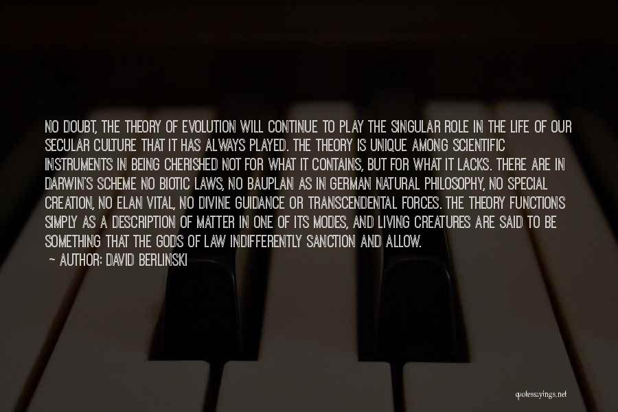 Darwin Evolution Theory Quotes By David Berlinski