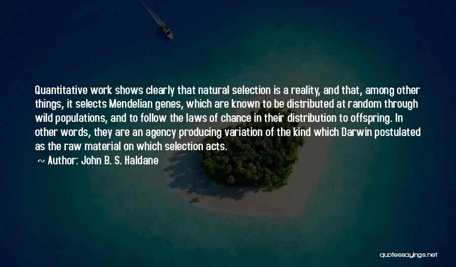 Darwin Natural Selection Quotes By John B. S. Haldane