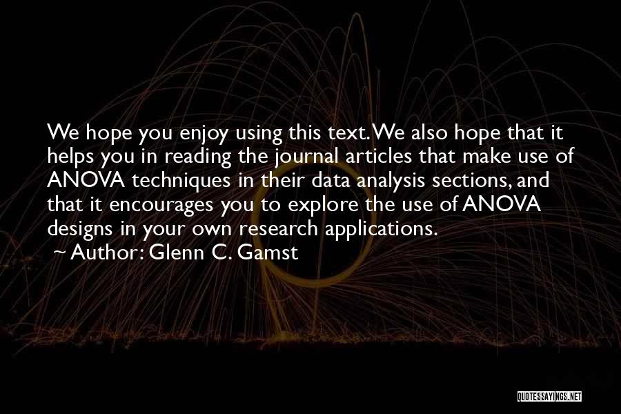 Data Analysis Quotes By Glenn C. Gamst