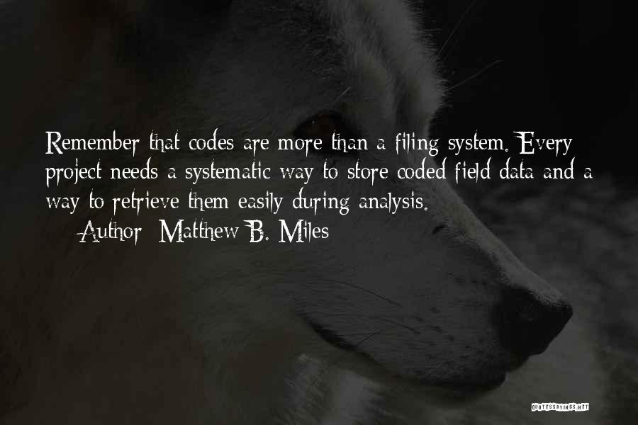 Data Analysis Quotes By Matthew B. Miles