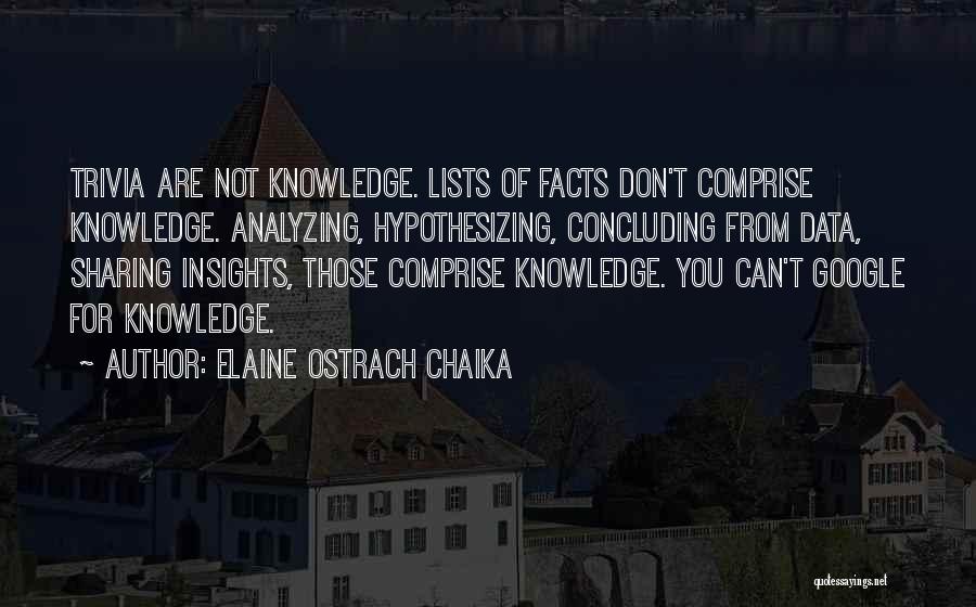 Data Insights Quotes By Elaine Ostrach Chaika