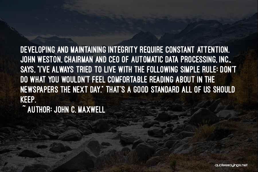 Data Integrity Quotes By John C. Maxwell
