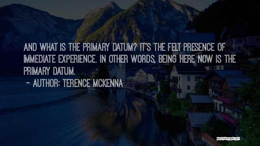 Datum Quotes By Terence McKenna