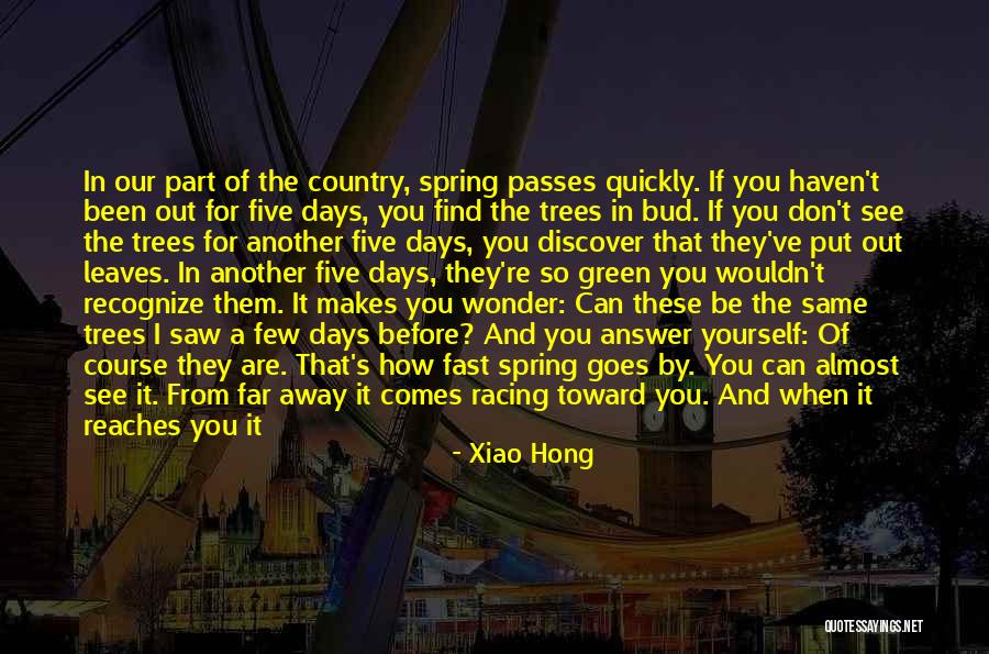 Days Go Fast Quotes By Xiao Hong Days Go Fast Quotes By Xiao Hong